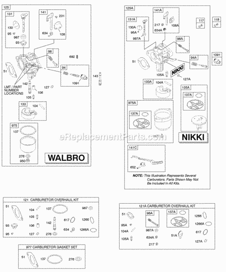 Carburetor Kit - Carburetor Overhaul Diagram and Parts List for 21A807-0215-E1  Briggs and Stratton Engine